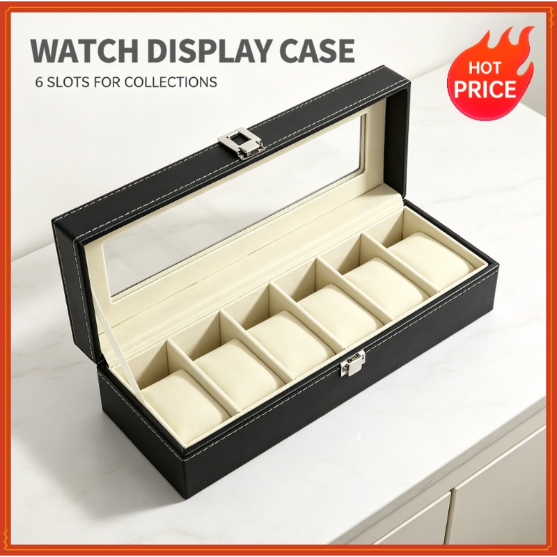 Men Accessories Organiser - صندوق ساعات من الجلد الصناعي بـ