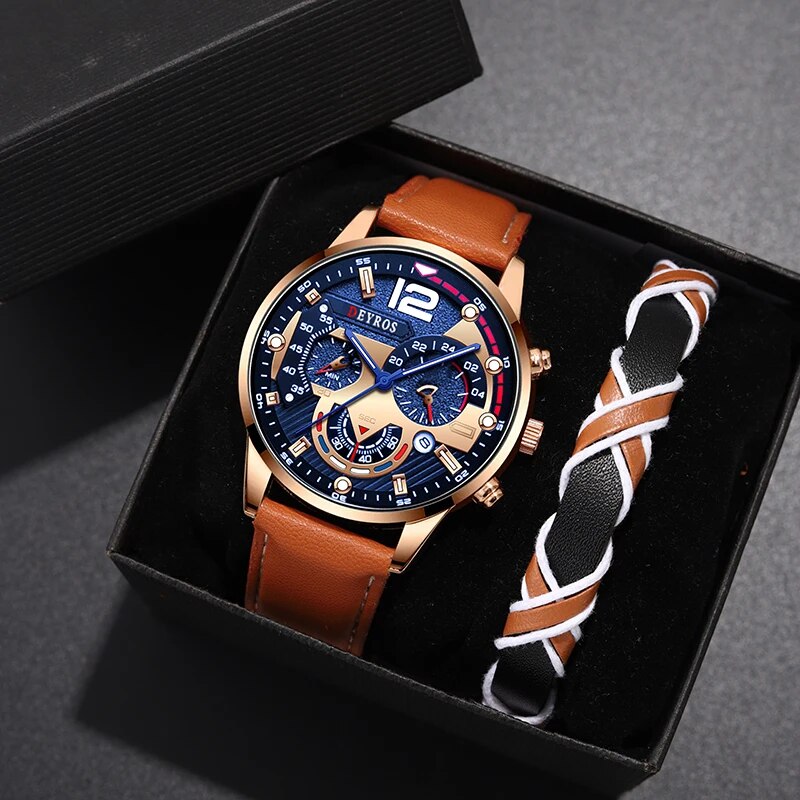 Men Accessories For Wrist - 2 مجموعة أزياء الرجال تقويم ساعات