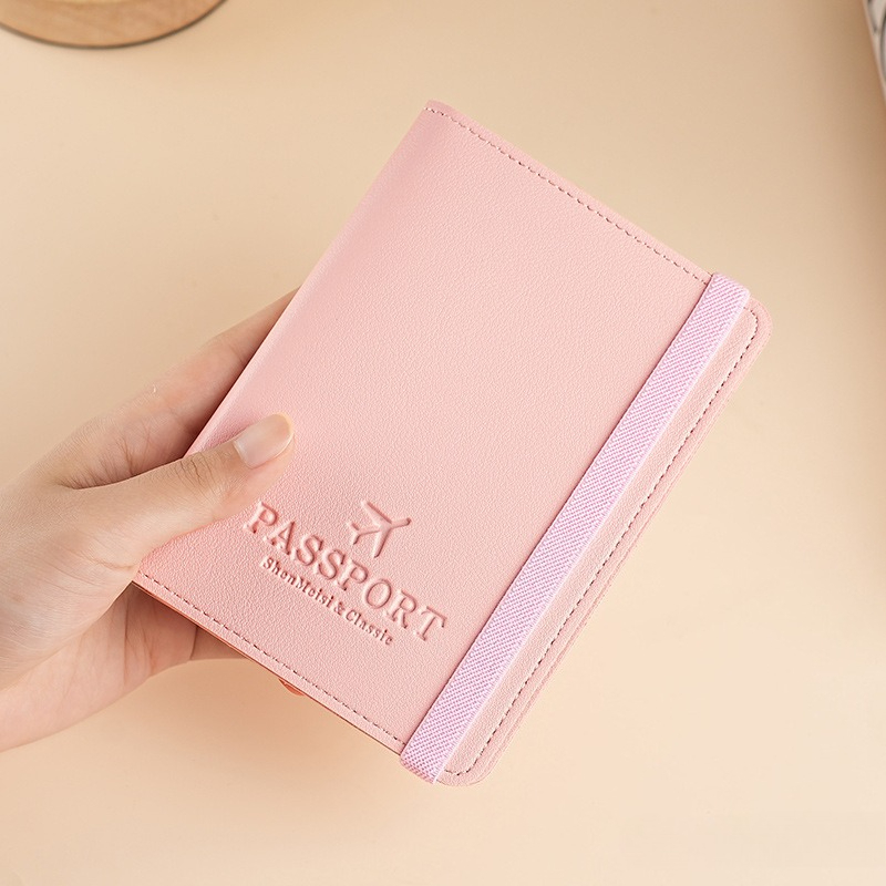 Passport Wallet Rfid - غطاء جواز سفر من الجلد الصناعي،