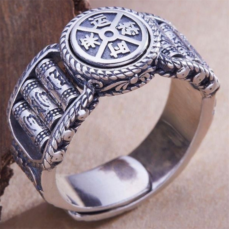 Men Accessories Ethnic - خاتم رجالي بتصميم عرقي مع سداسي