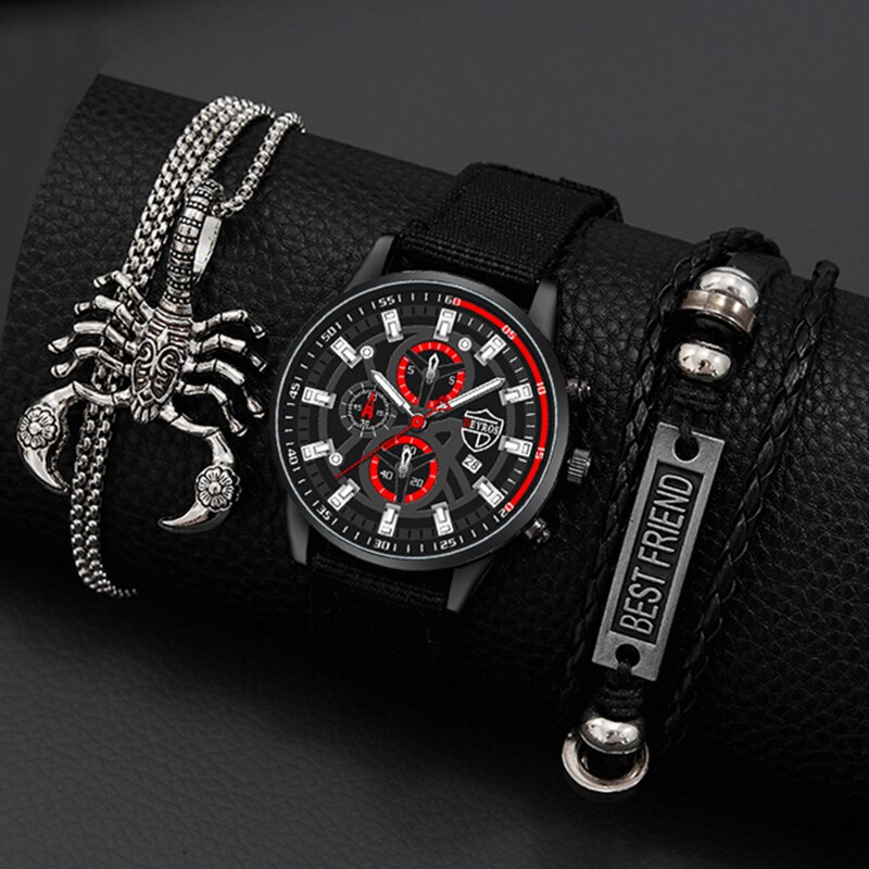 Men Accessories For Wrist - الرجال بسيط نايلون كوارتز ساعة معصم