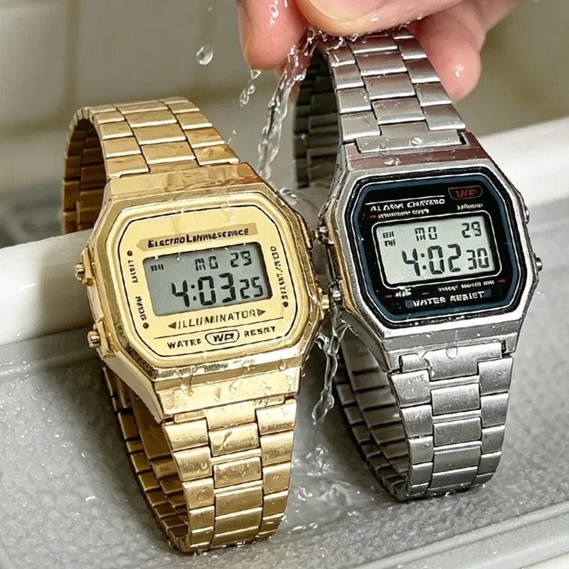 ساعات فاخرة F91W بحزام فولاذي، - مراجعة Men Accessories For Wrist وسعره