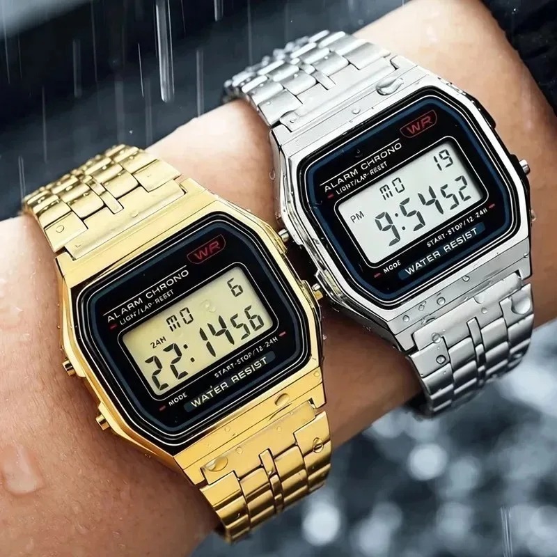 ساعات فاخرة F91W بحزام فولاذي، - مراجعة Men Accessories For Wrist وسعره