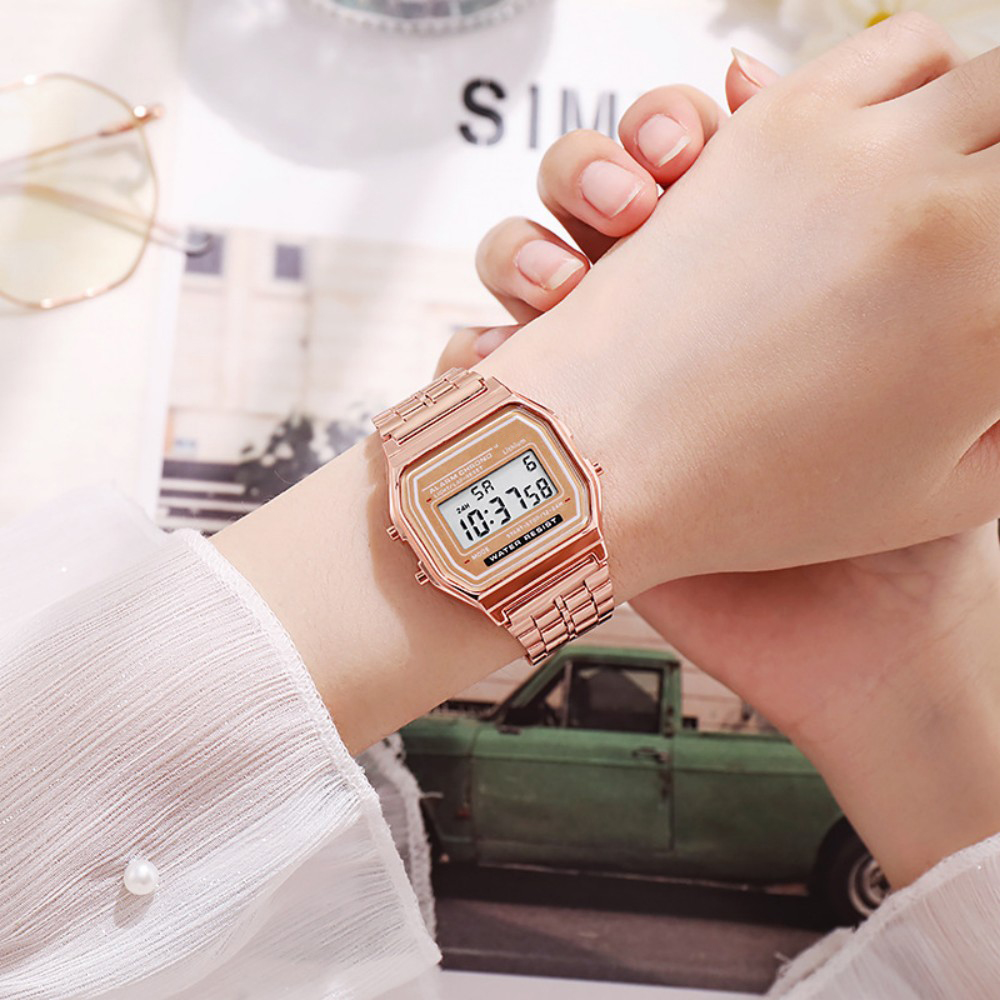 ساعة رقمية أنيقة للنساء الذهب  - مراجعة Men Accessories For Wrist وسعره