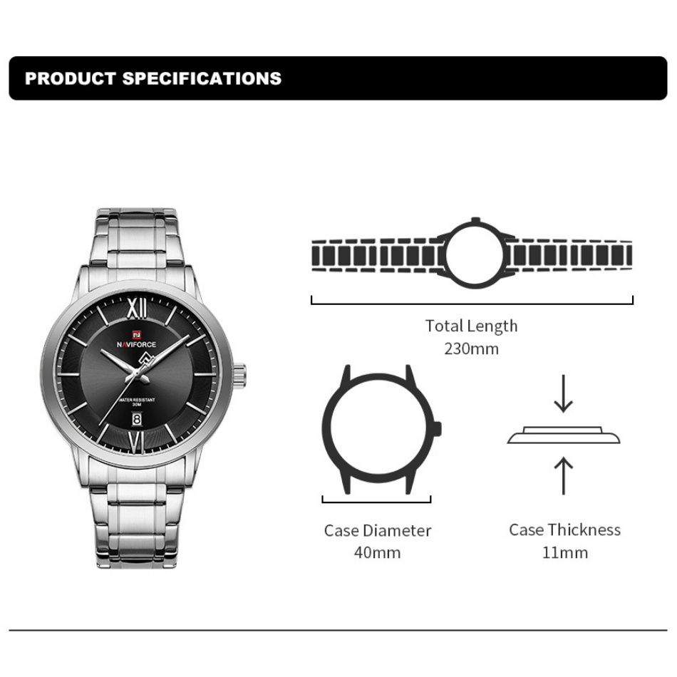 NAVIFORCE ساعات للرجال موضة تق - مراجعة Men Accessories For Wrist وسعره