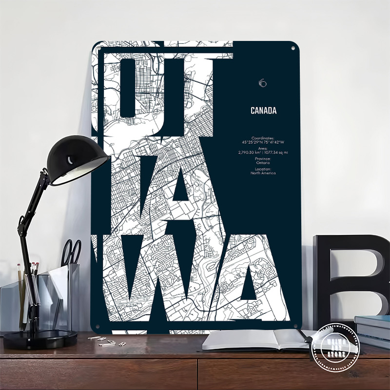 لوحة فنية معدنية مطبوعة لخريطة - مراجعة Men'S Accessories Canada وسعره